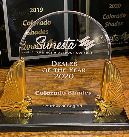 2020 Sunesta dealer of the year award